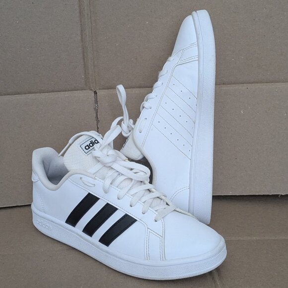 Adidas Grand Court Base Low Women's Casual Shoes White Black EE7968 Sz 7.5 - Picture 3 of 13